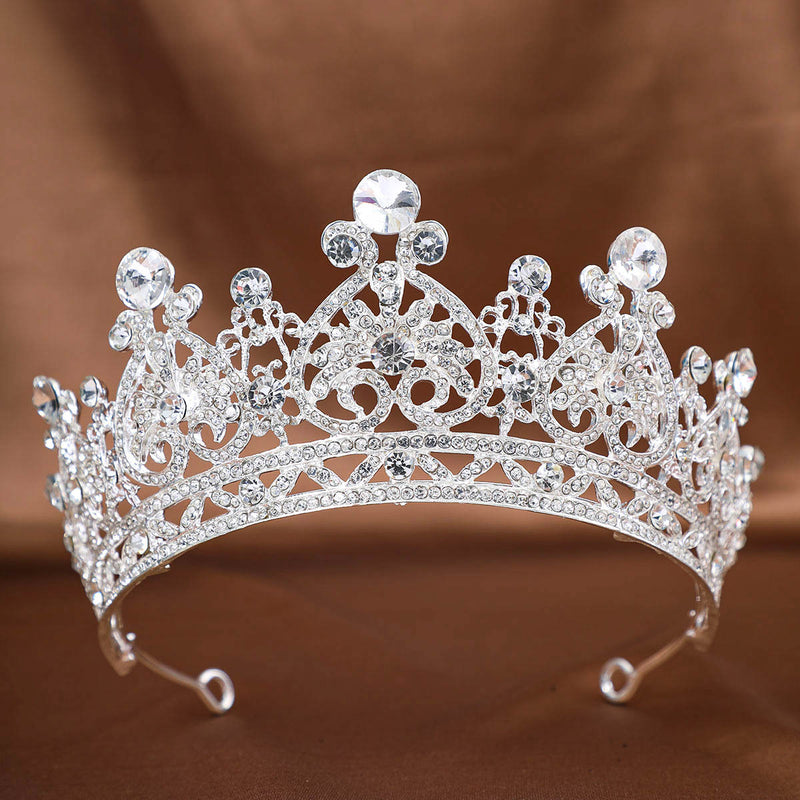 Foreign Trade Hot Rhinestone Crown Headwear European Bride Alloy Crown Hair Accessories Baroque Dress Makeup Accessories