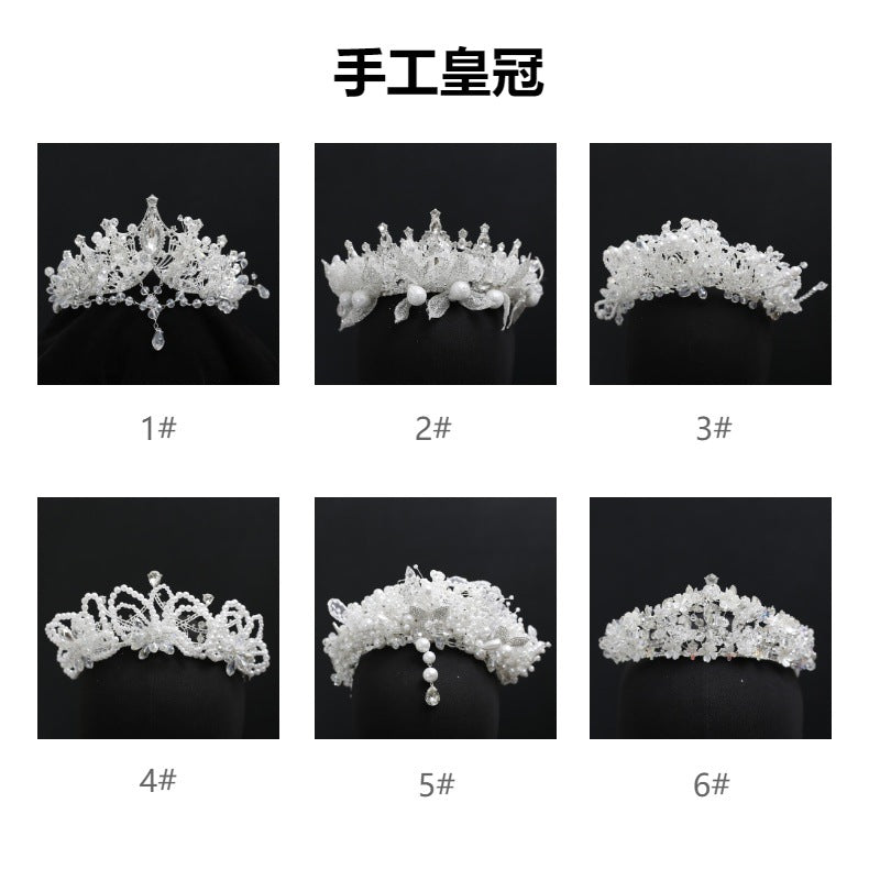 Handmade Beaded Pearl Mesh Hat Hair Net Bridal Dress Headdress Exotic Style High-End Niche Water Drop Hair Hoop Hair Cover
