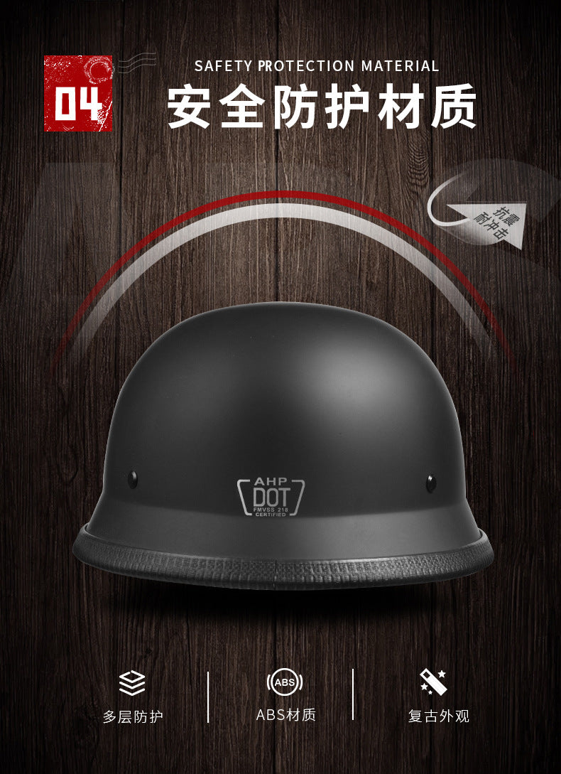 Cross-Border Exclusive Dot German-Style Soldier Helmet, Vintage Helmet, Scooter Cruiser Half Helmet, Unisex, Dot Certified