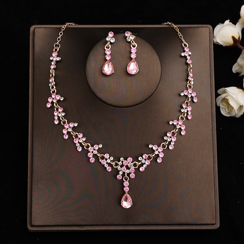 Bridal headdress suit hair accessories crown headband earrings wedding Korean wedding necklace jewelry wedding accessories wholesale