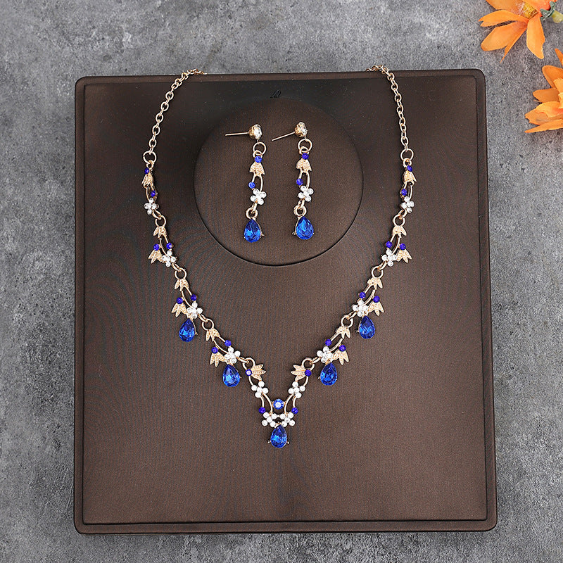 Bridal headdress suit hair accessories crown headband earrings wedding Korean wedding necklace jewelry wedding accessories wholesale
