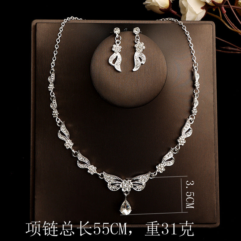Bridal headdress suit hair accessories crown headband earrings wedding Korean wedding necklace jewelry wedding accessories wholesale