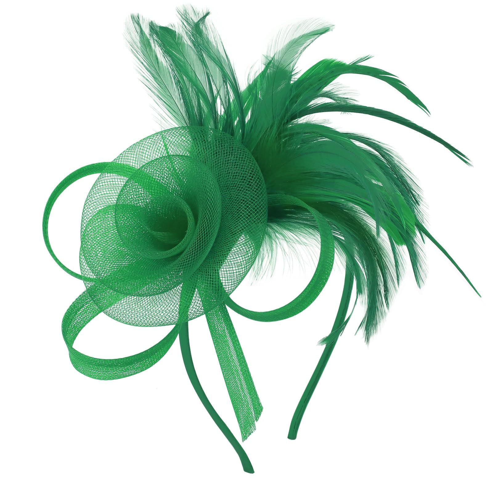 Cross-border Hot Hair Band Mesh Feather Headwear Retro Elegant All-match Headband Hair Accessories Party Performance Headflower