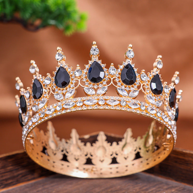 【Small Batch Customization】Cross-Border Halloween Crown Headpiece Wedding Crown Accessories Birthday Hair Crown Hair Accessories Updo