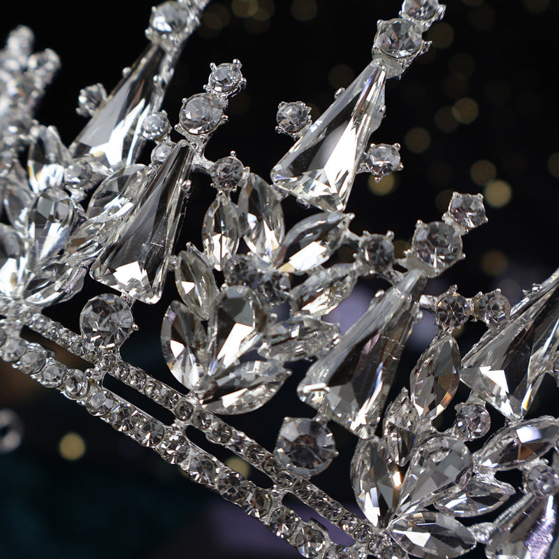 Bride Crown Princess Queen Accessories Wedding Dress Alloy Head Crown Headwear Premium Hair Accessories Wholesale Birthday Wedding Cross Border