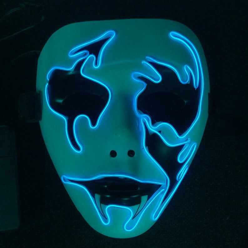 Step into the e-commerce Halloween black V word vendetta luminous mask handmade in stock wholesale ghost step dance cold light mask