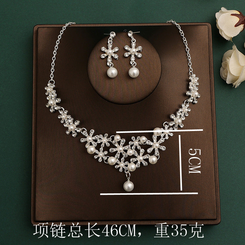 Bridal headdress suit hair accessories crown headband earrings wedding Korean wedding necklace jewelry wedding accessories wholesale