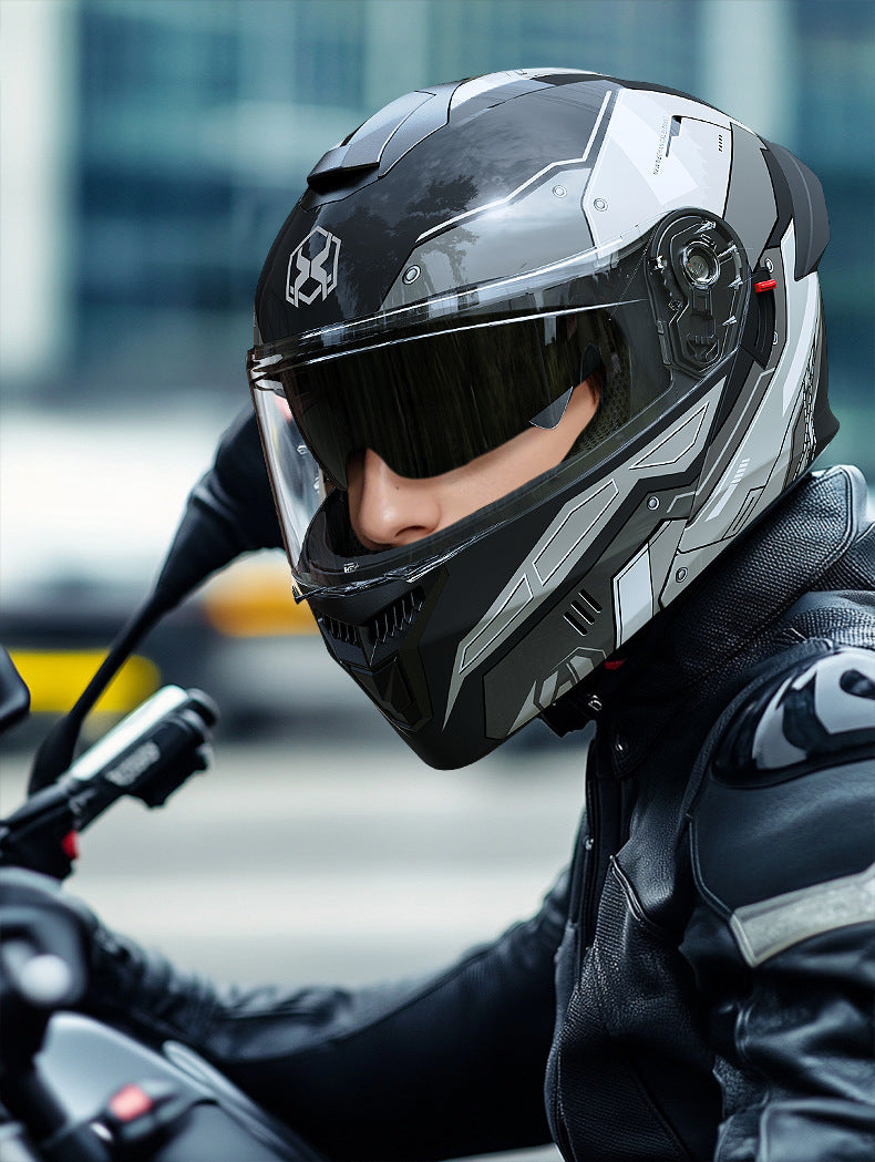 Foreign Trade Motorcycle Helmet Men's Face Helmet Four Seasons Universal Electric Vehicle Women's Motorcycle Half Helmet Winter Warm Safety Helmet