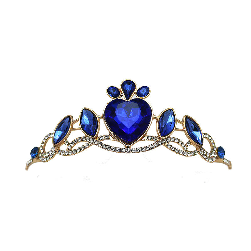 Korean Children's Crown Headwear Cute Princess Girls Children's Hair Band Crystal Elsa Children's Birthday Crown Fairy
