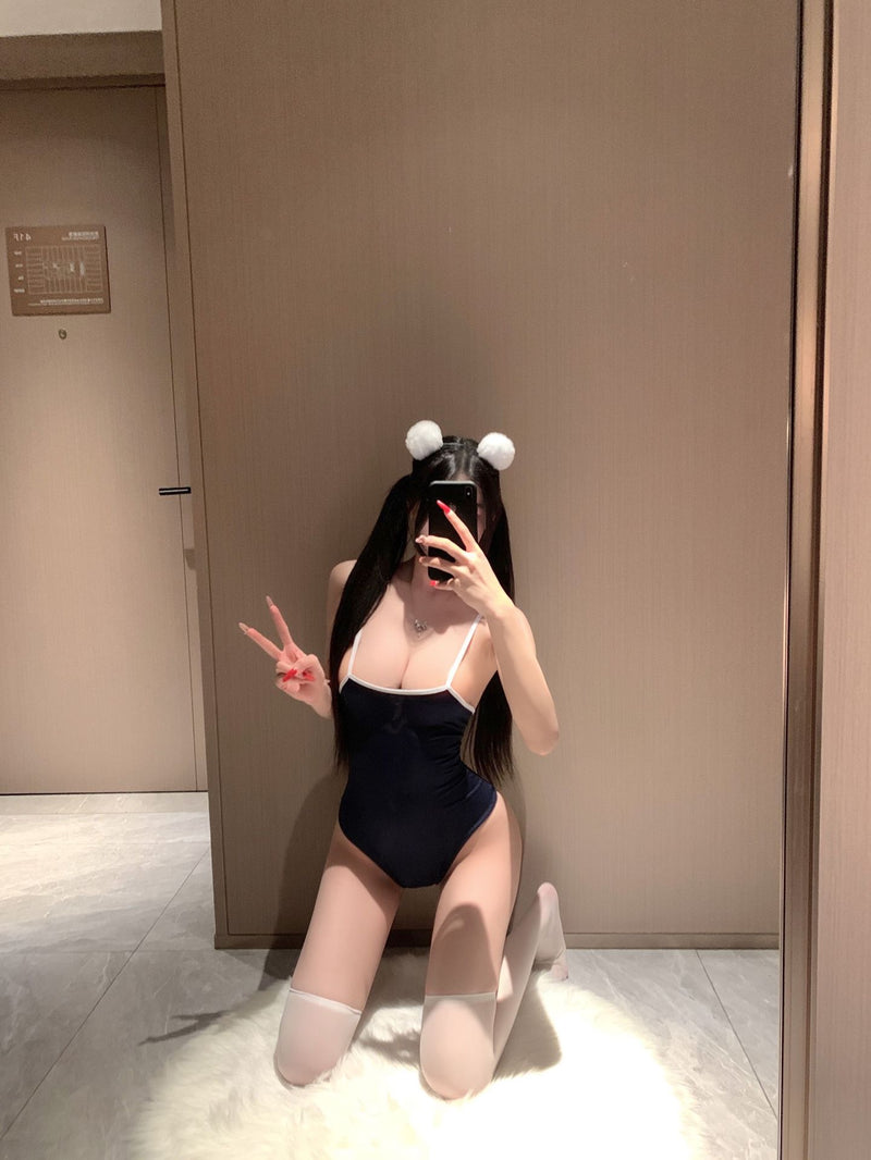 Suit Sexy Lingerie Sling Low-cut Backless Sexy Perspective Swimsuit Pure Cute Nightclub Anchor Uniform