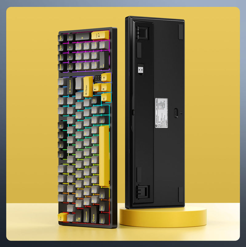 Cracked K98 Customized Mechanical Keyboard E-Sports Office Game Hot-Swappable Rgb Wireless Bluetooth Three-Mode Keyboard