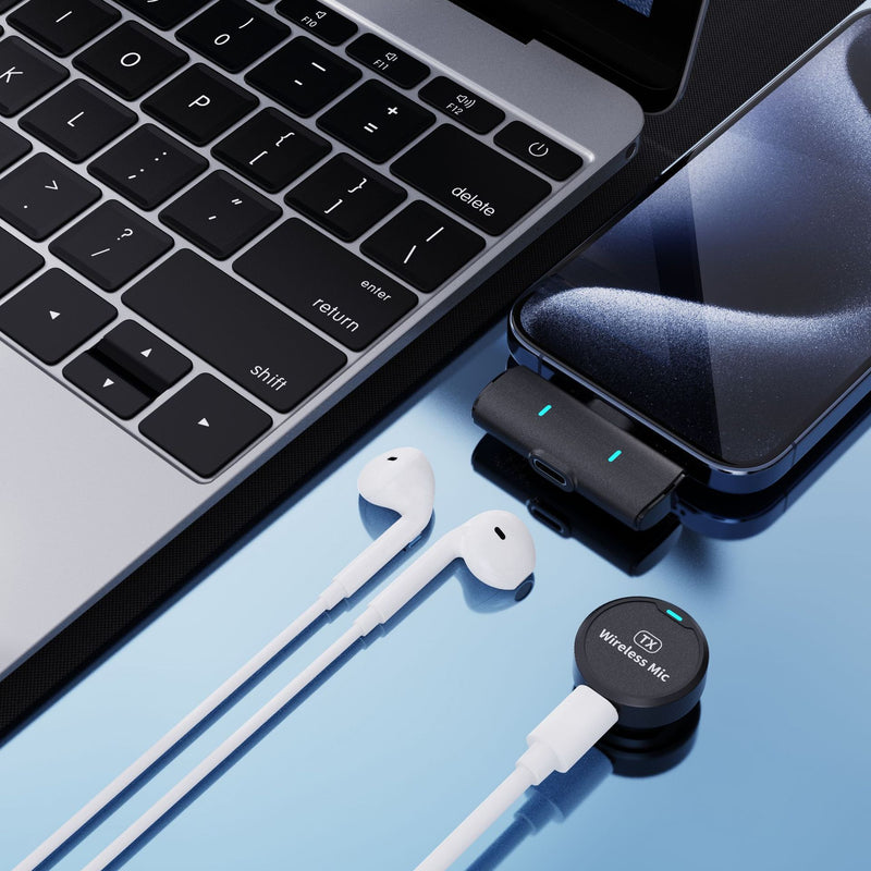 The new adsorption type one drag two wireless collar clip microphone round live mobile phone photography magnetic collar clip radio microphone