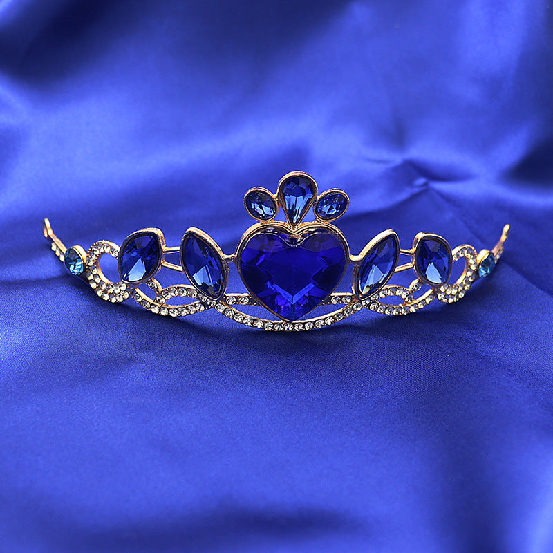 Korean Children's Crown Headwear Cute Princess Girls Children's Hair Band Crystal Elsa Children's Birthday Crown Fairy