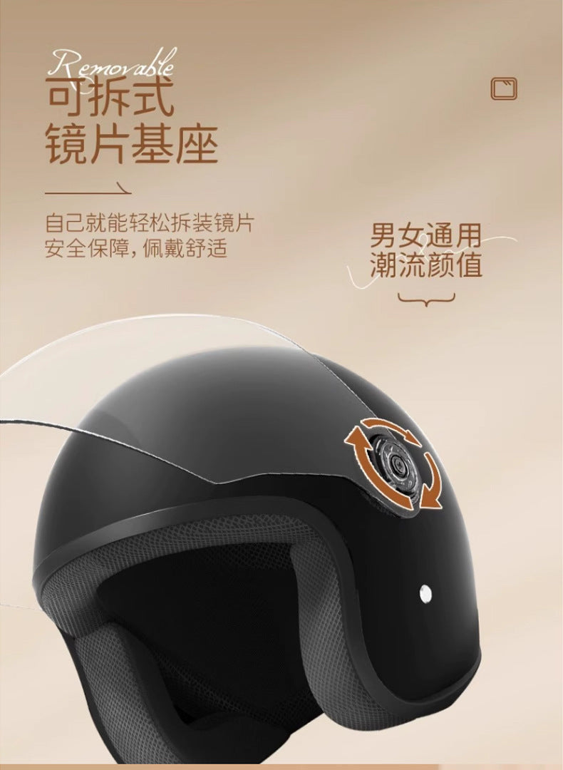 helmet 3c certification electric car men and women four seasons universal battery motorcycle safety helmet winter warm half helmet
