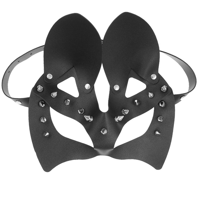 Sexy PU Punk New Halloween Queen Party Nailing Cat Face Mask Nightclub Prom Dress Up Mask