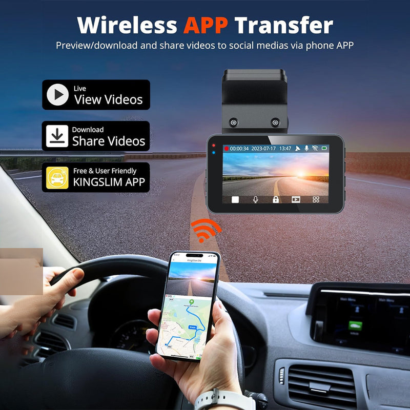 Cross-Border 2025 Driving Recorder with Front 4K and Rear 1080P Wifi Dual Recording, Night Vision, Adas, Gps, Dual Cameras