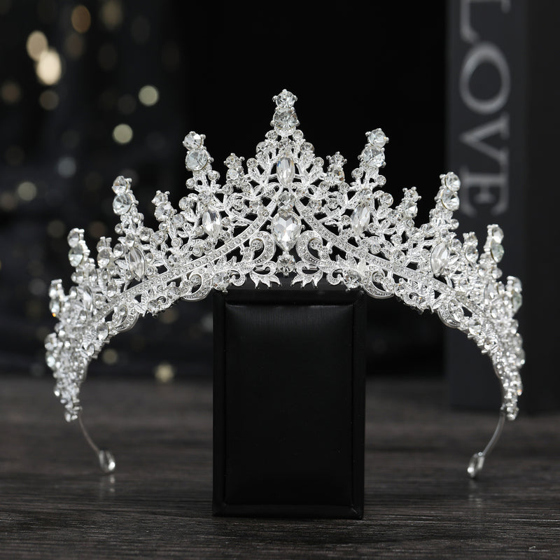 Cross Border Birthday Hair Accessories Party Headband Bridal Crown Headwear Alloy Rhinestone Headband Wedding Hot Crown Jewelry