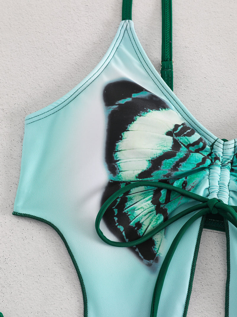 2025 new European and American bow ins style split bikini bikini sexy swimsuit cross-border foreign trade wholesale