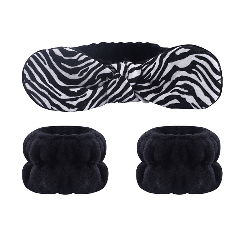 Amazon Plush Headband Wristband Set Face Washing Absorbent Headband Cartoon Cute Waterproof Hairband Wholesale