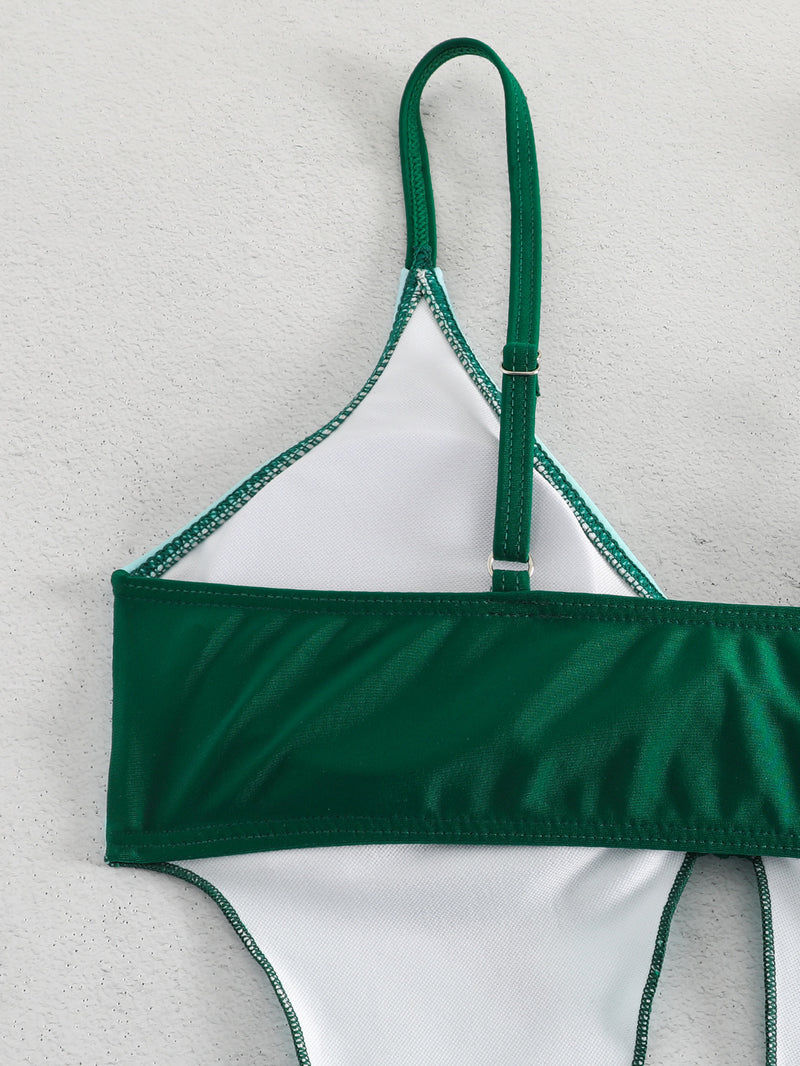 2025 new European and American bow ins style split bikini bikini sexy swimsuit cross-border foreign trade wholesale