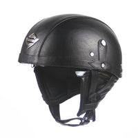 Cross-border Export Retro Personalized Helmet Lens with Label Motorcycle Half Helmet Scooter Cruise Leather Helmet Prince Helmet