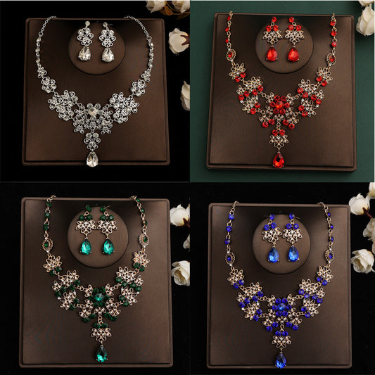 Bridal headdress suit hair accessories crown headband earrings wedding Korean wedding necklace jewelry wedding accessories wholesale