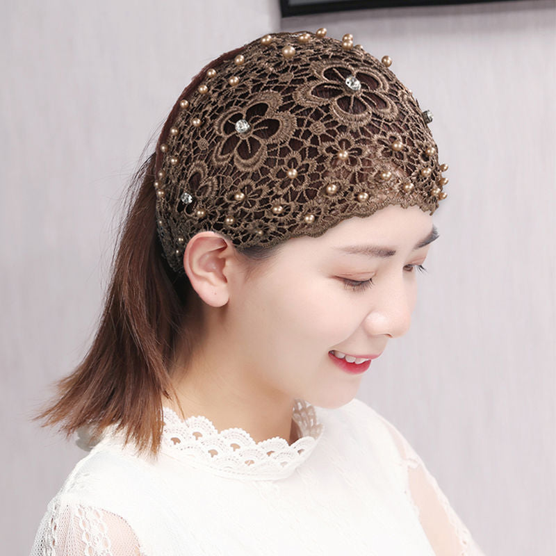 Cross-border Explosions Hollow Hair Band Nail Beads Shake Voice Internet Celebrity Wide-brim Pressing Hair Covering White Hair Headband Female Headwear Headband Hair Band