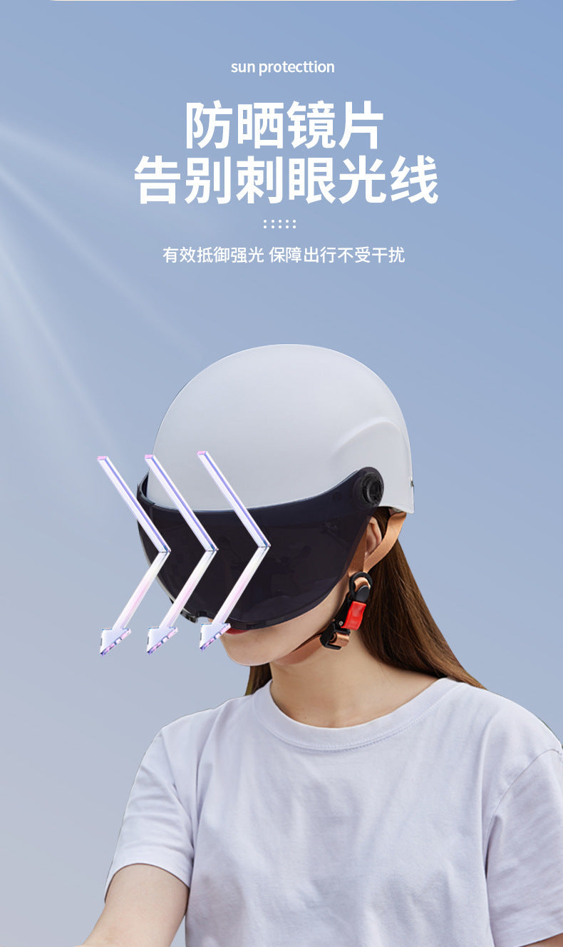 3C certification electric car helmet unisex windproof half helmet summer sun protection portable battery car safety helmet