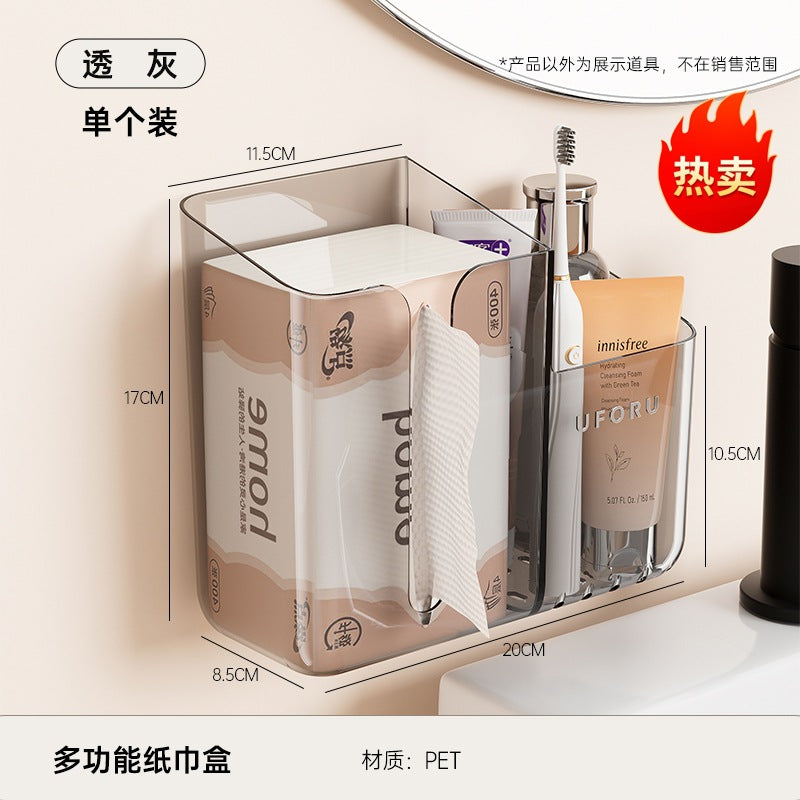 Creative Tissue Box Household Multifunctional Earphone Rack Large Capacity Built-in Spring Easter Island Moai Stone Tissue Box