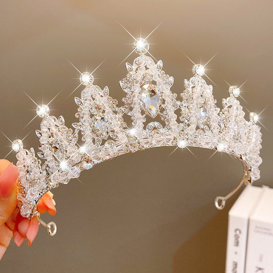 Children's Crown Headband Girls Princess Birthday Gift Crown Temperament Headband Hair Accessories Wedding Crystal Fashion Accessories
