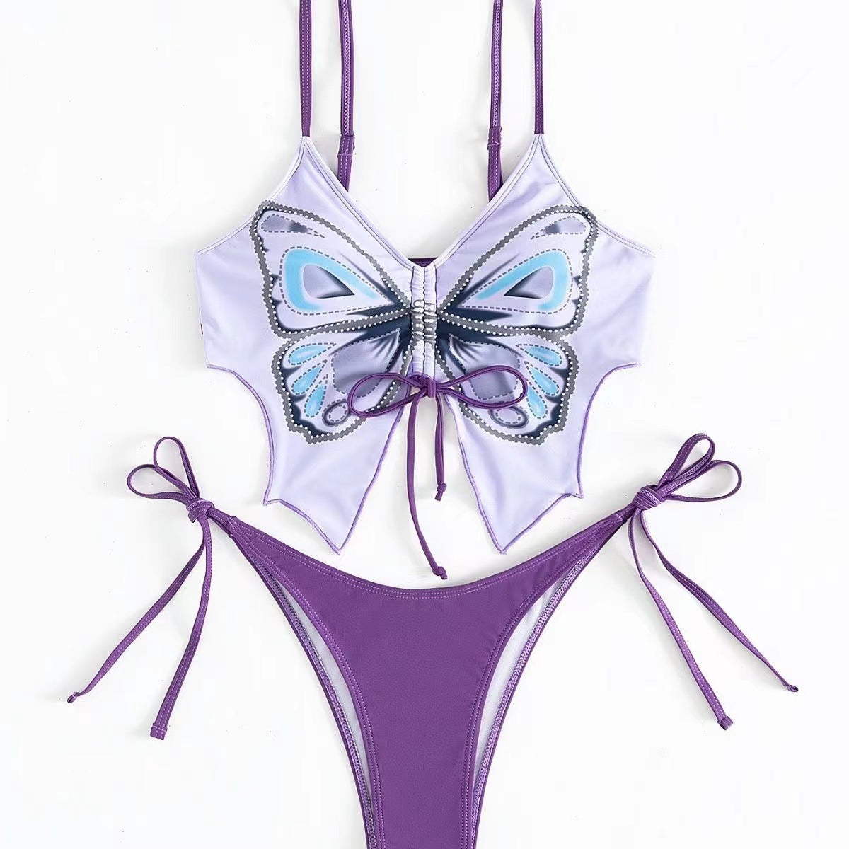 2025 new European and American bow ins style split bikini bikini sexy swimsuit cross-border foreign trade wholesale