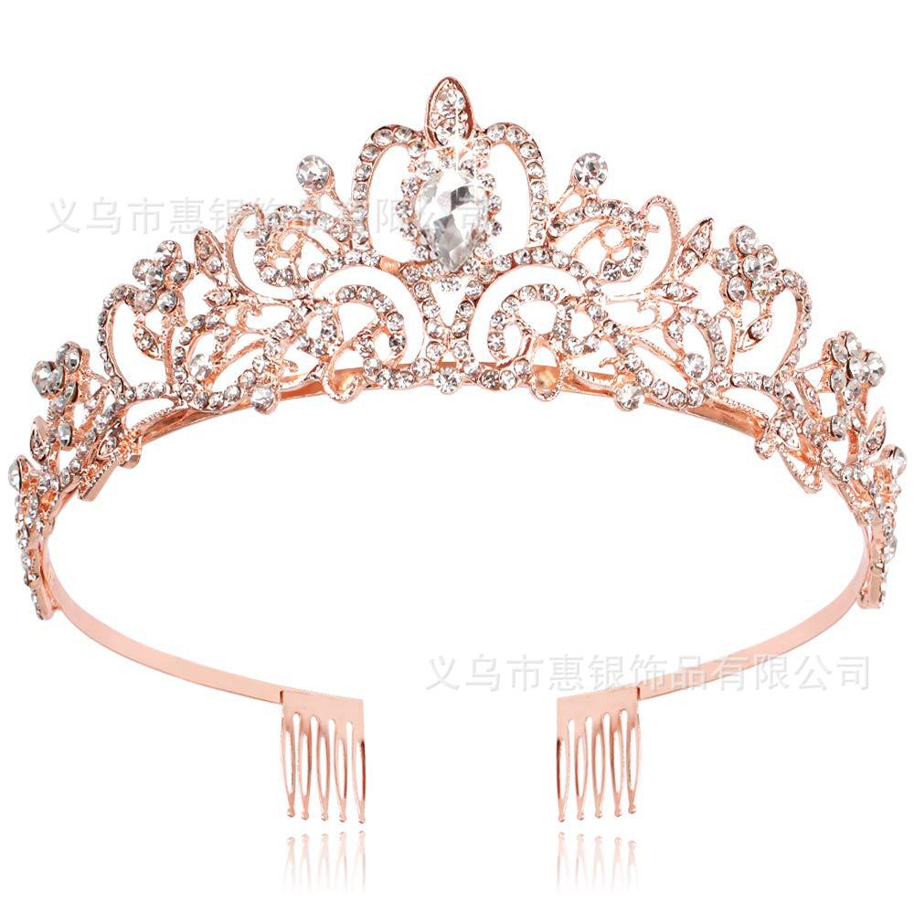 Hot sale crystal diamond bride wedding hair crown birthday headdress hair accessories ball crown car show performance headband