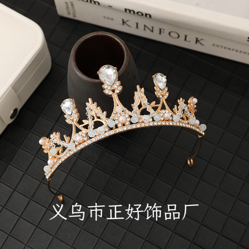 Children's Crown Headband Girls Princess Birthday Gift Crown Temperament Headband Hair Accessories Wedding Crystal Fashion Accessories