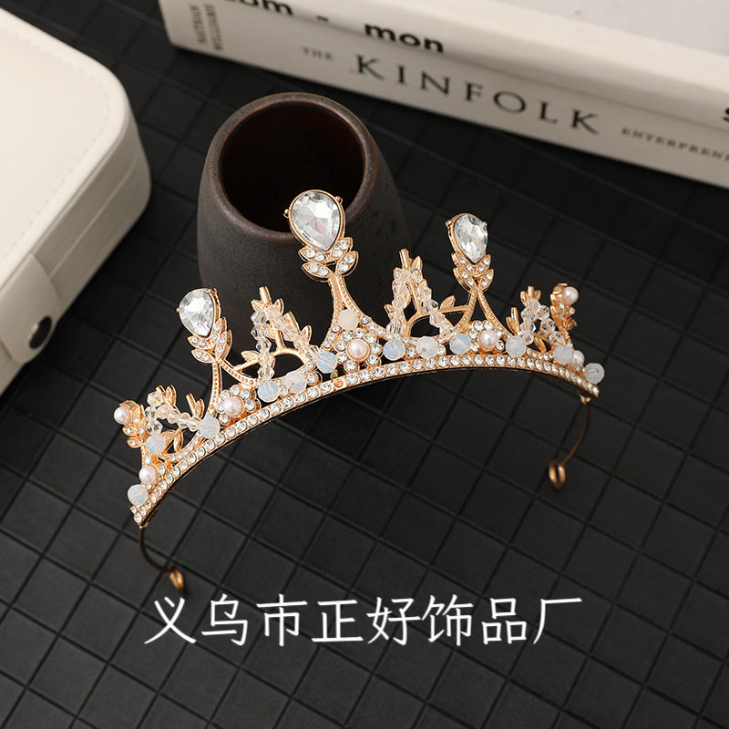 Children's Crown Headband Girl Princess Birthday Gift Crown Temperament Headband Hair Accessories Wedding Crystal Fashion Jewelry