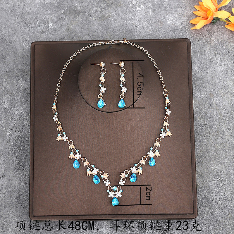 Bridal headdress suit hair accessories crown headband earrings wedding Korean wedding necklace jewelry wedding accessories wholesale