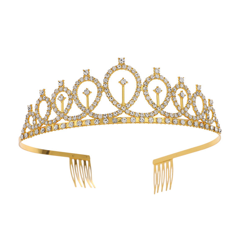 Crown Tiara Kidsren's Little Princess Crown Tiara Bride High-End Headband Female 2024 New Tiara Kidsren
