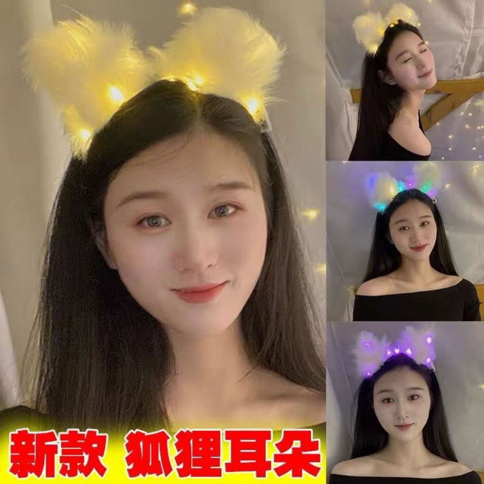 Cute Fox Ear Hairband Plush Cat Hairpin Cyber Celebrity Super Fairy Girl Sweet cos Fox Headband Hair Accessories