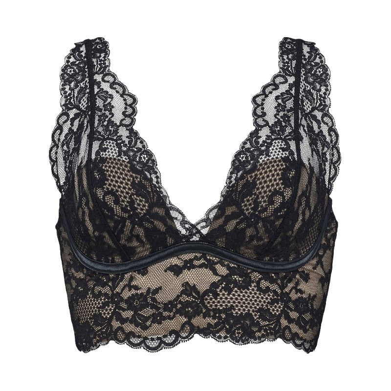 Hua Jia Long Xin Same Style French Lace Underwear Women's Small Chest Push-up Traceless Sexy Inner Stacked Bra
