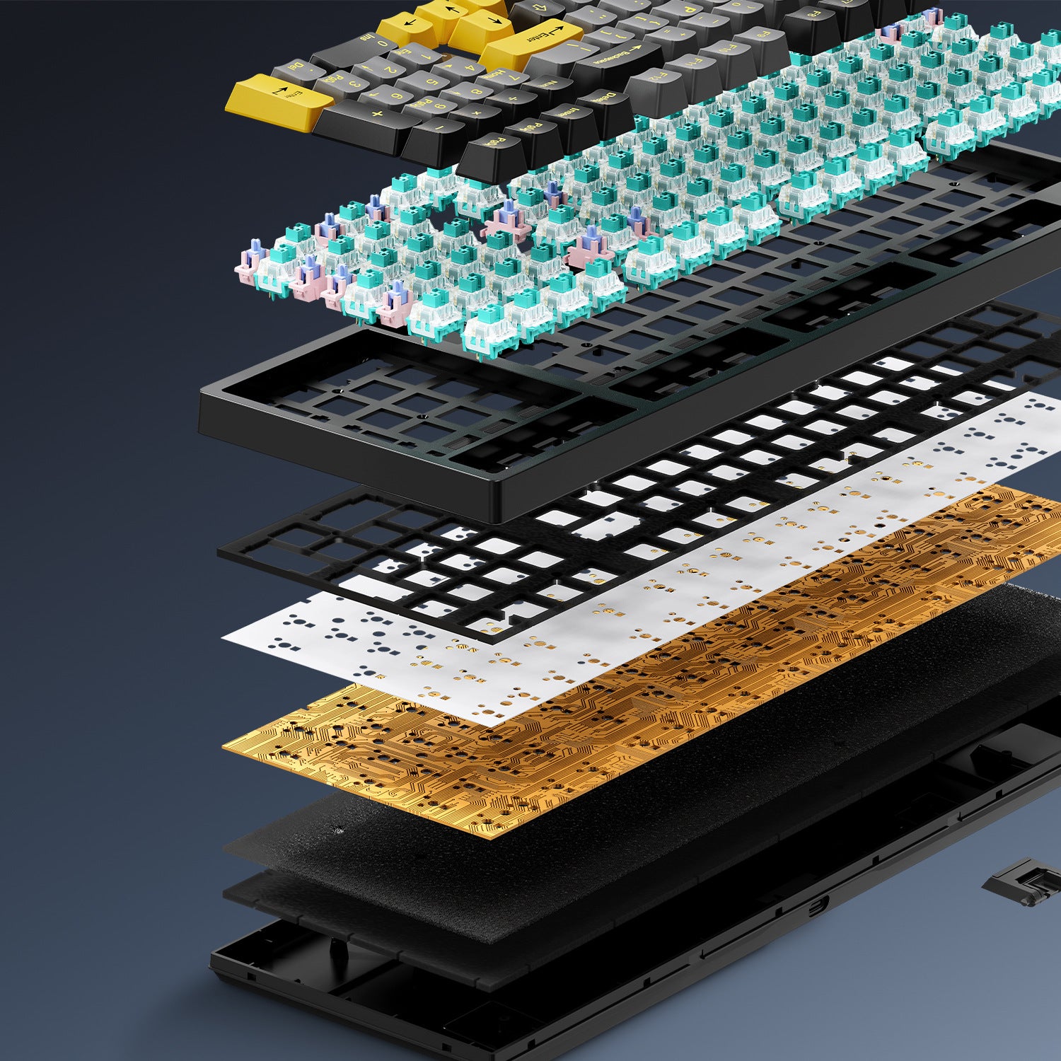 Cracked K98 Customized Mechanical Keyboard E-Sports Office Game Hot-Swappable Rgb Wireless Bluetooth Three-Mode Keyboard