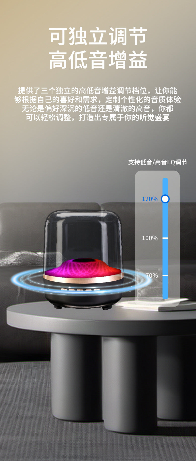 Fully Certified Cross-Border Popular V7 Harman Glass 4 Subwoofer Desktop Rgb Mini Card Wireless Bluetooth Speaker