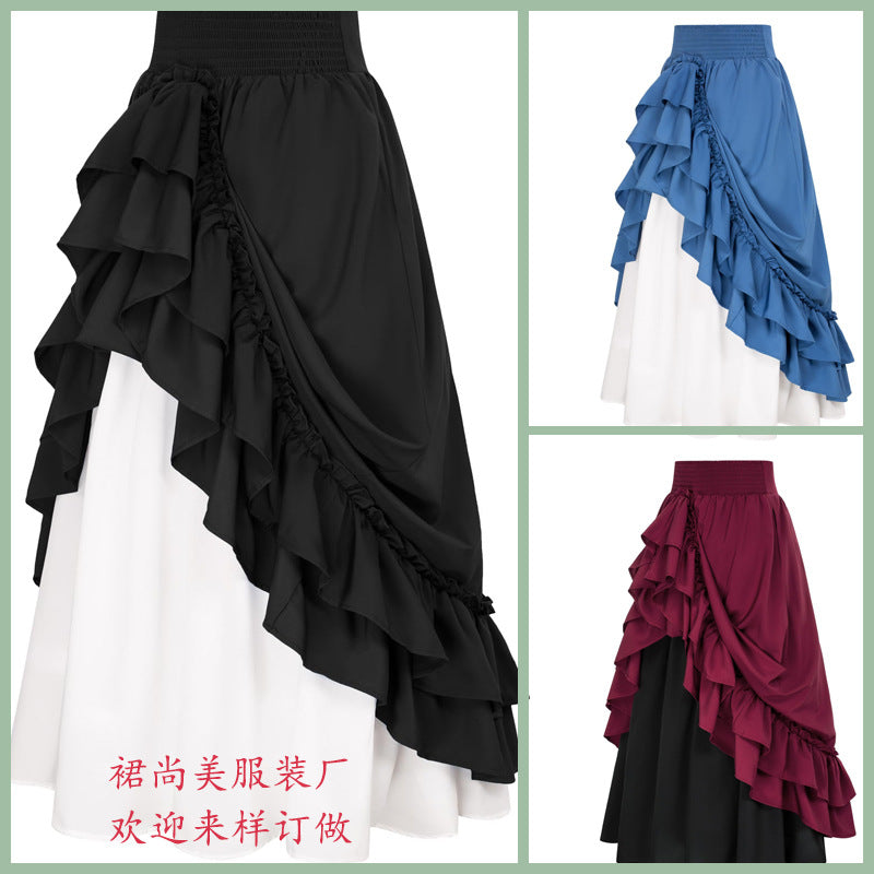 2023 new Halloween Renaissance retro skirt medieval retro stage costume performance clothing