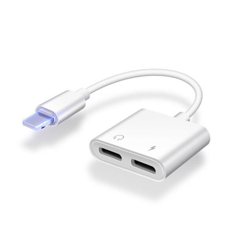 Suitable for Apple 8 adapter dual lightning adapter plus 3.5mm charging two-in-one adapter