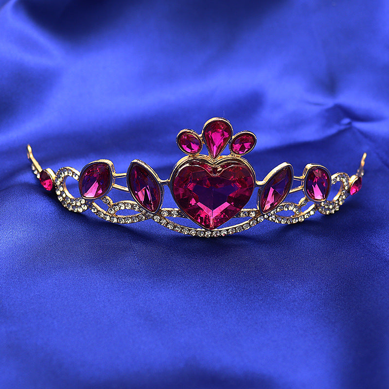Korean Children's Crown Headwear Cute Princess Girls Children's Hair Band Crystal Elsa Children's Birthday Crown Fairy