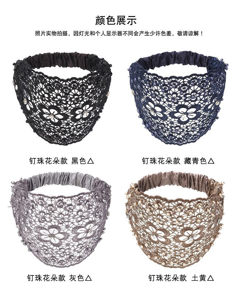 Cross-border Explosions Hollow Hair Band Nail Beads Shake Voice Internet Celebrity Wide-brim Pressing Hair Covering White Hair Headband Female Headwear Headband Hair Band