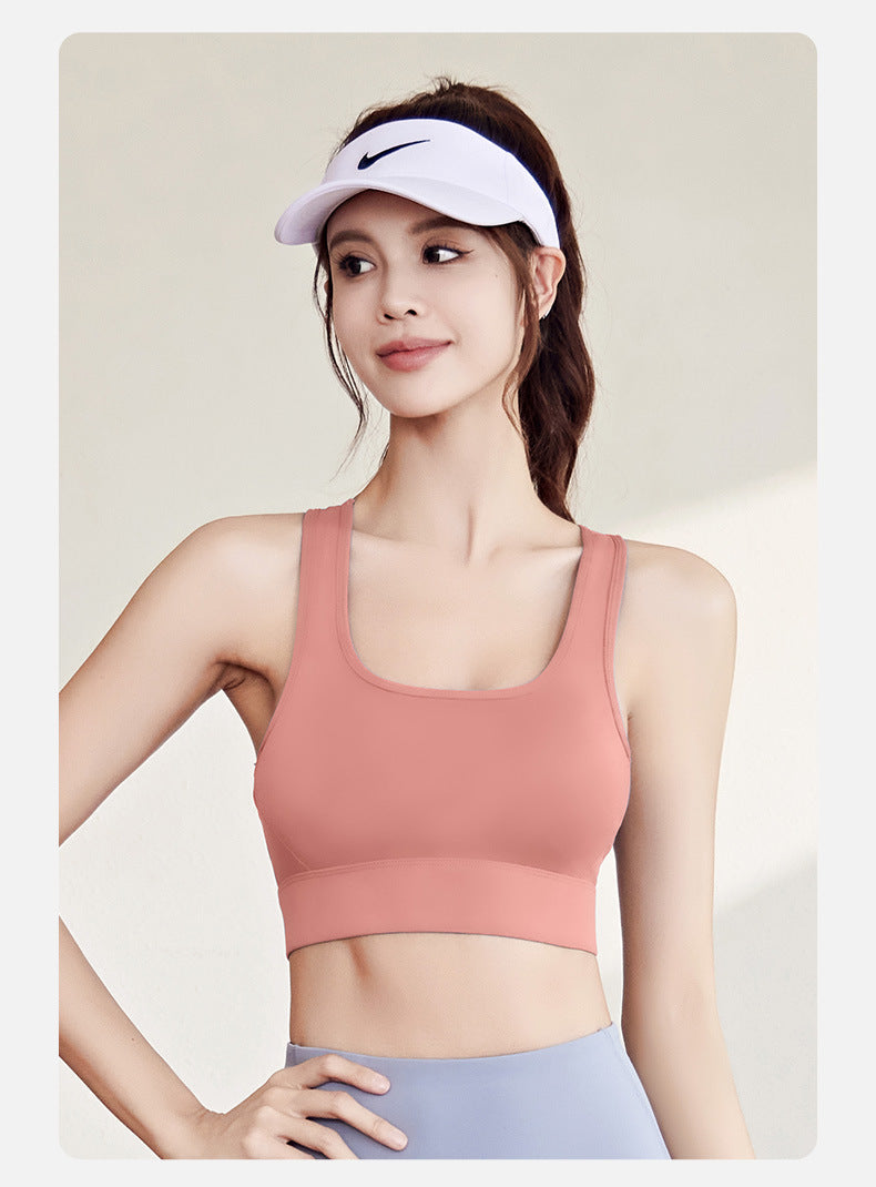 Juyitang Women Shockproof Push up Nude Feel Yoga Running Fitness High Strength Sports Underwear