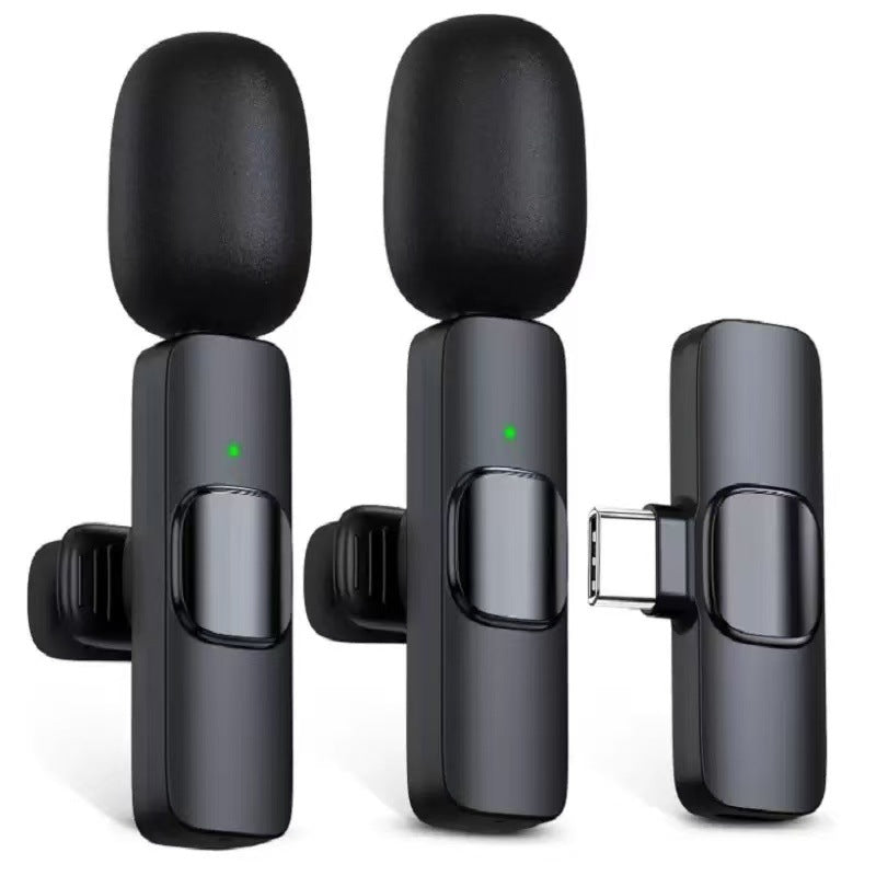 Cross-border new wireless collar clip microphone factory portable audio video recording mini K1 microphone