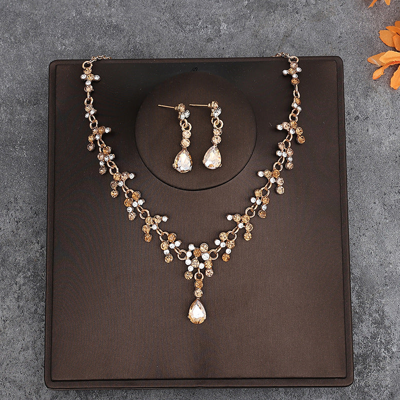 Bridal headdress suit hair accessories crown headband earrings wedding Korean wedding necklace jewelry wedding accessories wholesale