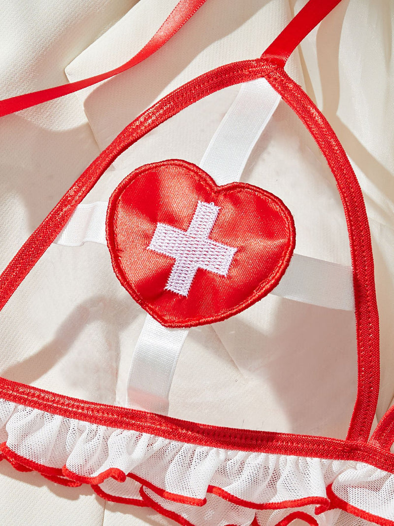 Cabano Cross-Border European and American Sexy Intimates Set Flirting Temptation Webbing Nurse Cos Uniform Cosplay Female