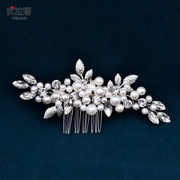 Youlapan Hp596 European and American Fashion Bridal Hair Comb Hand-Beaded Alloy Leaf Hair Accessories Hair Styling Accessories