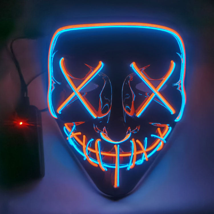 Step into the e-commerce Halloween black V word vendetta luminous mask handmade in stock wholesale ghost step dance cold light mask